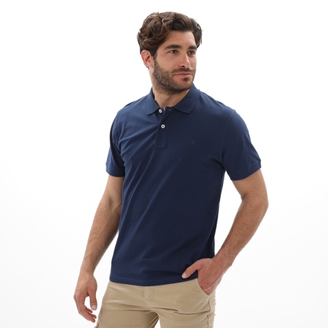 VAN HIPSTER-Ανδρική polo μπλούζα VAN HIPSTER 72250 μπλε