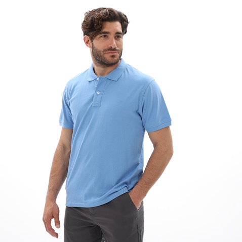 VAN HIPSTER-Ανδρική polo μπλούζα VAN HIPSTER 72250 σιελ