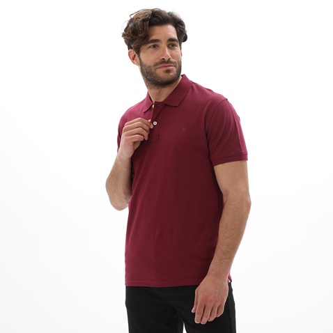 VAN HIPSTER-Ανδρική polo μπλούζα VAN HIPSTER 72250 μπορντώ