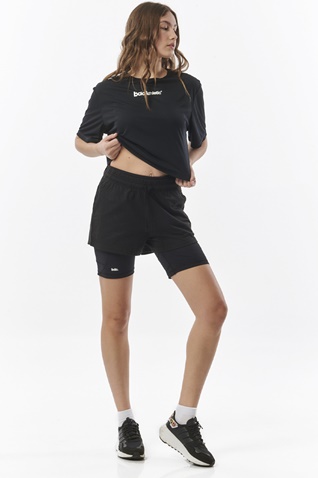 BODY ACTION-Γυναικείο αθλητικό running σορτς BODY ACTION 031321-01 WOMEN'S ESSENTIAL μαύρο