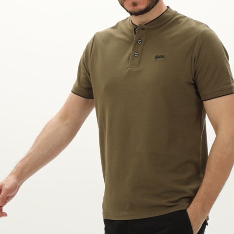 BATTERY-Ανδρικό t-shirt BATTERY 10241006 χακί