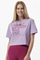 BODY ACTION-Γυναικείο oversized t-shirt BODY ACTION 051322-01 μοβ