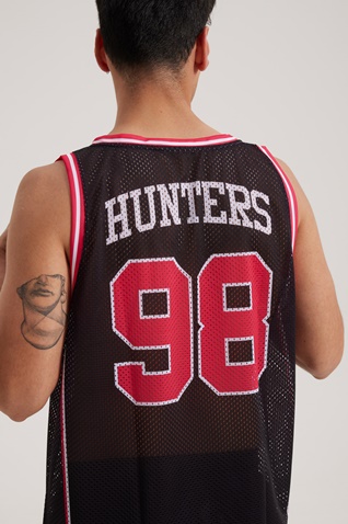 BLUE HUNTER-Ανδρική αμάνικη μπλούζα BLUE HUNTER 001020201 JERSEY TANK μαύρη