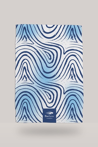 BLUE HUNTER-Πετσέτα παραλίας BLUE HUNTER 003450600 TOWEL WAVES μπλε