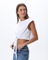 'ALE-Γυναικείο cropped αμάνικο t-shirt 'ALE 8918176 λευκό