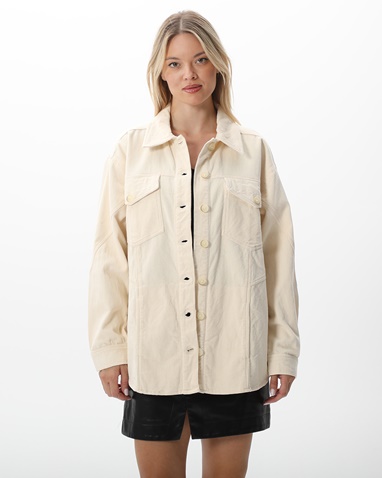 ATTRATTIVO-Γυναικείο overshirt πουκάμισο ATTRATTIVO 9917650 εκρού