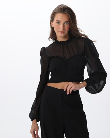 ATTRATTIVO-Γυναικείο cropped top ATTRATTIVO 9917721 μαύρο