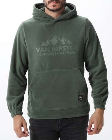 VAN HIPSTER-Ανδρική fleece μπλούζα VAN HIPSTER 72149 χακί