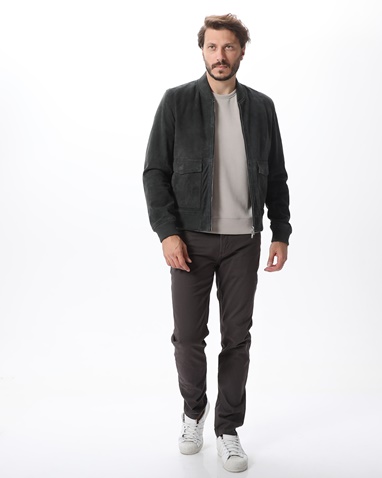 DIRTY LAUNDRY-Ανδρικό bomber suede jacket DIRTY LAUNDRY DLMLJ03W22 γκρι 