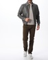 DIRTY LAUNDRY-Ανδρικό δερμάτινο bomber jacket DIRTY LAUNDRY DLMLJ04W22 γκρι