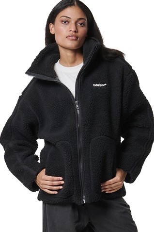 BODY ACTION-Γυναικεία fleece ζακέτα BODY ACTION 071420-01 μαύρη