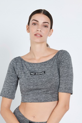 BODYTALK-Γυναικείο αθλητικό crop top BODYTALK 1212-906520 γκρι