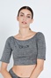 BODYTALK-Γυναικείο αθλητικό crop top BODYTALK 1212-906520 γκρι