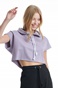 BODYTALK-Γυναικεία cropped μπλούζα BODYTALK 1211-909525 μοβ