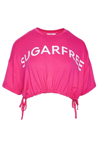 SUGARFREE-Γυναικεία cropped μπλούζα SUGARFREE 23812151 φούξια