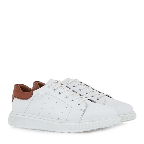 JK LONDON-Ανδρικά sneakers JK LONDON Q528B0032 λευκά καφέ