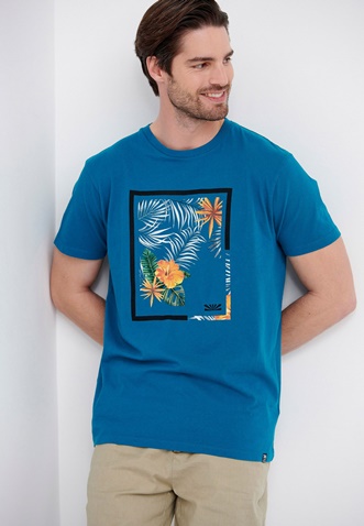 FUNKY BUDDHA-Ανδρικό t-shirt FUNKY BUDDHA μπλε