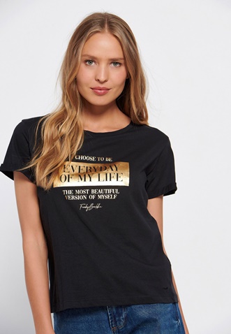 FUNKY BUDDHA-Γυναικείο t-shirt FUNKY BUDDHA μαύρο