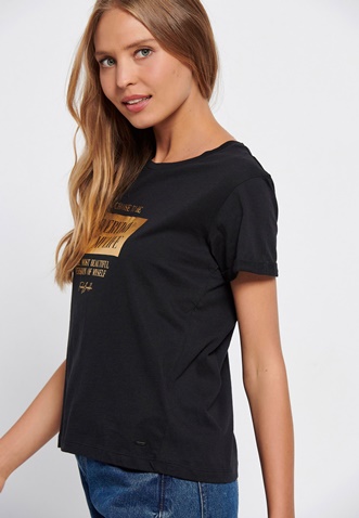 FUNKY BUDDHA-Γυναικείο t-shirt FUNKY BUDDHA μαύρο