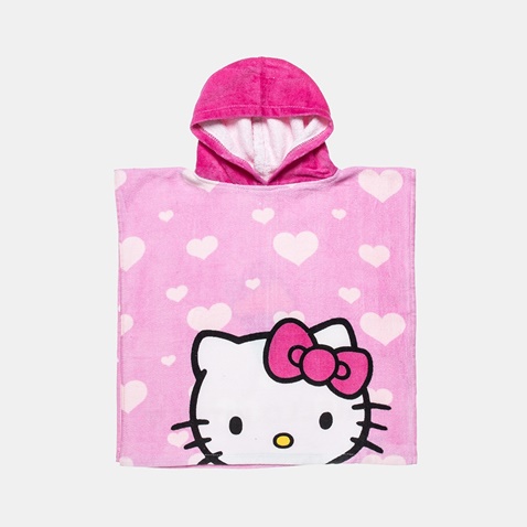 ALOUETTE-Παιδικό poncho θαλάσσης Hello Kitty HK09075 ροζ (50x100cm)