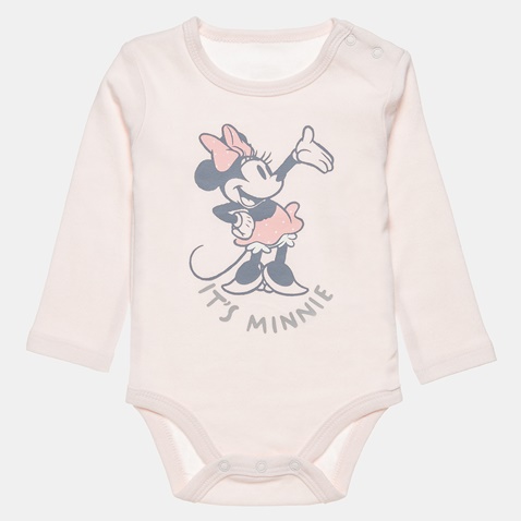 DISNEY-Βρεφικό μακρυμάνικο φορμάκι DISNEY Minnie Mouse ροζ 