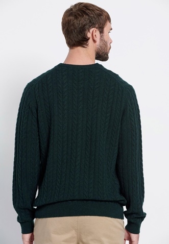 FUNKY BUDDHA-Ανδρικό πουλόβερ FUNKY BUDDHA Cable knit Marron πράσινο