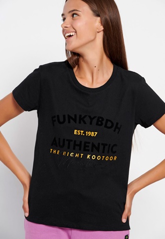 FUNKY BUDDHA-Γυναικείο t-shirt FUNKY BUDDHA  μαύρο 